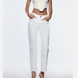 NWOT Zara High Rise Straight White Jeans